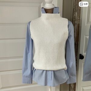 Erik Stewart 100% Cotton Knit Sweater Vest Size Medium